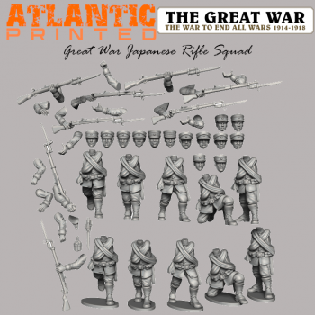 WW1 Japanese Rifle Squad - Puddle Bases