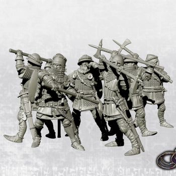 Men at arms with polearms