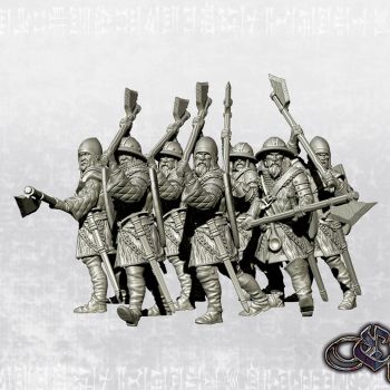 Men at arms with voulges