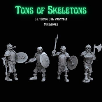 Tons of Skeletons: Heavy Equipped Skeletons with Axe